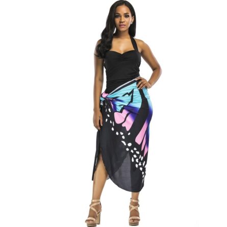 Beach Cover Up Print Cover Up Butterfly Sarong Dress – Bild 14
