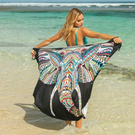 Beach Cover Up Print Cover Up Butterfly Sarong Dress – Bild 13
