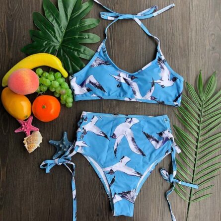 Beach Life High Waist Halter Bikini Set - Image 40