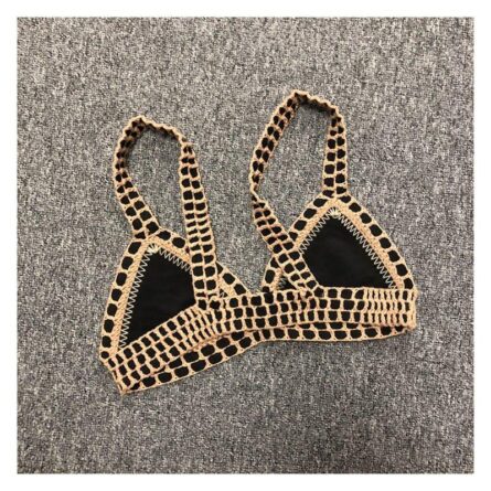 Bestselling! Sexy Neoprene Crochet Black Bikini Set - Image 5
