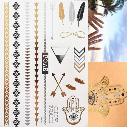 Boho Bohemian Dreams Stunning Metallic Waterproof Temporary Tattoos – Bild 18