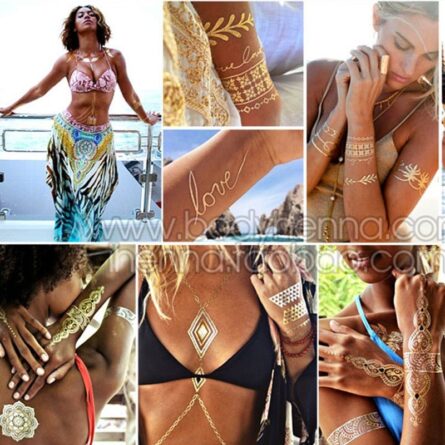 Boho Bohemian Dreams Stunning Metallic Waterproof Temporary Tattoos – Bild 6