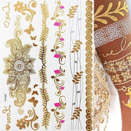 Boho Bohemian Dreams Stunning Metallic Waterproof Temporary Tattoos – Bild 11