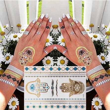Boho Bohemian Dreams Stunning Metallic Waterproof Temporary Tattoos – Bild 7