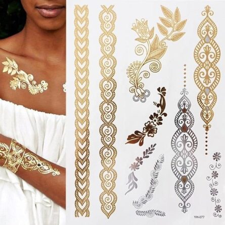 Boho Bohemian Dreams Stunning Metallic Waterproof Temporary Tattoos – Bild 13