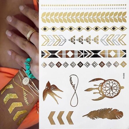 Boho Bohemian Dreams Stunning Metallic Waterproof Temporary Tattoos – Bild 16