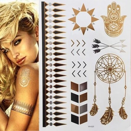 Boho Bohemian Dreams Stunning Metallic Waterproof Temporary Tattoos – Bild 20
