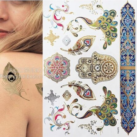 Boho Bohemian Dreams Stunning Metallic Waterproof Temporary Tattoos – Bild 25