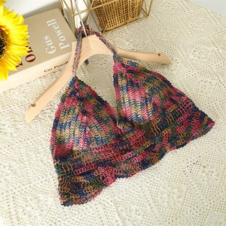Boho Bohemian Summer Crochet Top Bikini Top Built in Bra – Bild 8