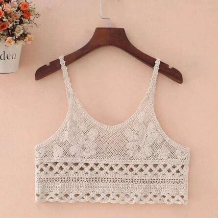 Boho Bohemian Summer Crochet Top Bikini Top Built in Bra – Bild 10