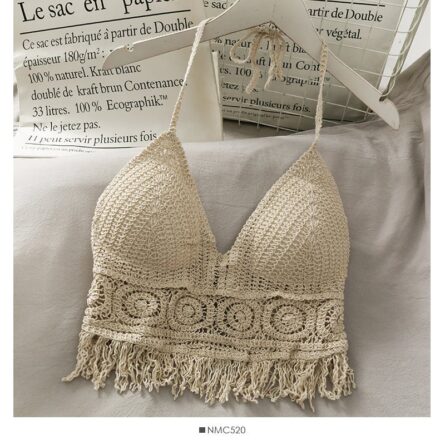 Boho Bohemian Summer Crochet Top Bikini Top Built in Bra – Bild 12