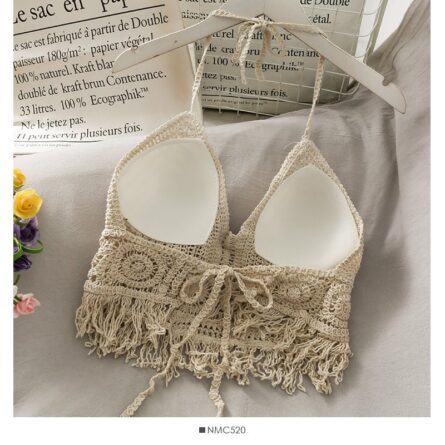 Boho Bohemian Summer Crochet Top Bikini Top Built in Bra – Bild 31