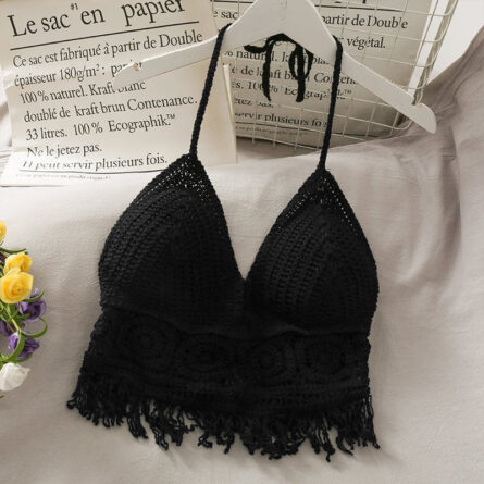 Boho Bohemian Summer Crochet Top Bikini Top Built in Bra – Bild 2