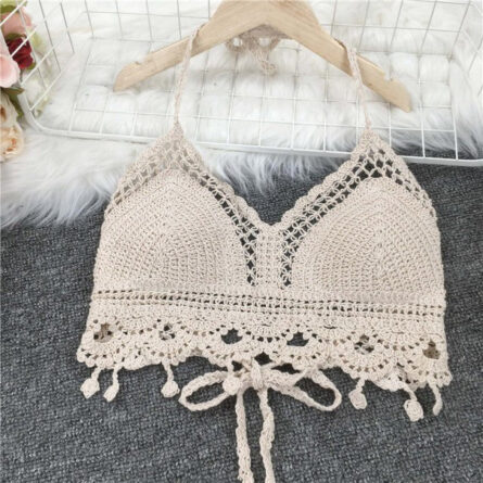 Boho Bohemian Summer Crochet Top Bikini Top Built in Bra – Bild 7