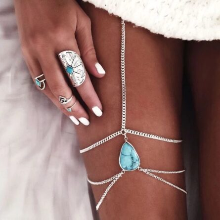 Boho Bohemian Water Drop Pendant Leg Thigh Chain Body Chain Jewelry – Bild 20