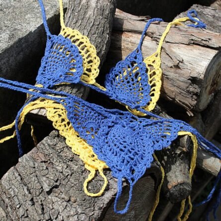 Boho Bliss Handmade Crochet Micro Thong Bikini Set - Image 13