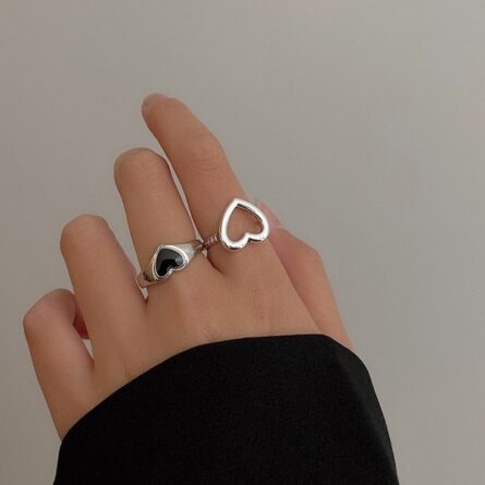 Boho Sensation Pink Butterfly Heart Wave Ring Set – Bild 7