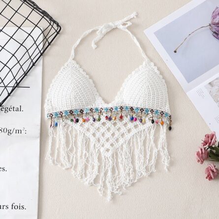 Boho Tassel Sexy Crochet Bikini Top - Image 2