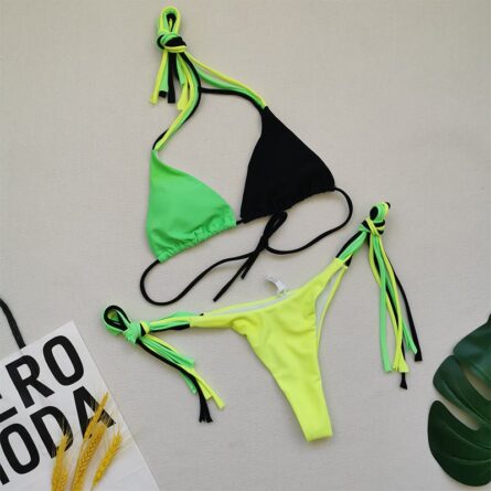 Brazilian Thong Multicolour Triangle Bikini Set - Image 5