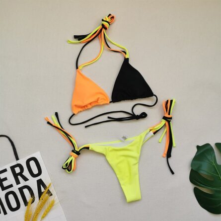 Brazilian Thong Multicolour Triangle Bikini Set - Image 7