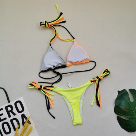 Brazilian Thong Multicolour Triangle Bikini Set - Image 6