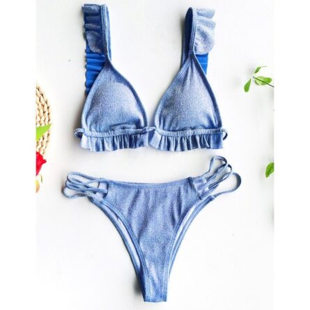 Charlotte Ruffle Triangle Brazilian Bikini - Image 13