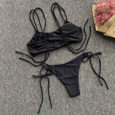 Charlotte Ruffle Triangle Brazilian Bikini - Image 16