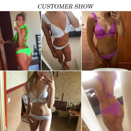 Charlotte Ruffle Triangle Brazilian Bikini - Image 17