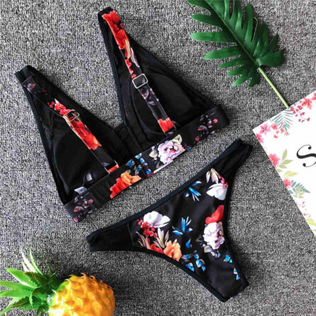 Clare Floral Semi Transparent See Through Bikini - Image 6