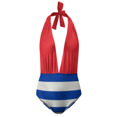 Nautical Glamour Deep Plunge One Piece Swimsuit - Image 20