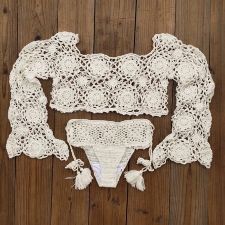 Elle Crochet Bikini Set Crochet Beach Top - Image 3