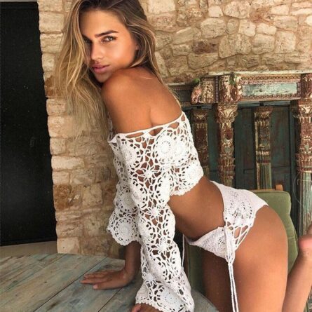 Elle Crochet Bikini Set Crochet Beach Top - Image 2