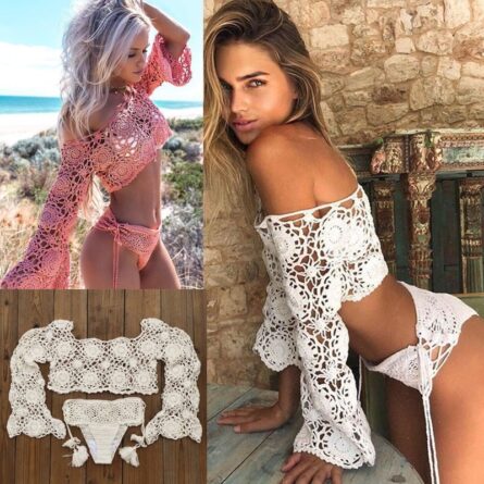 Elle Crochet Bikini Set Crochet Beach Top - Image 1