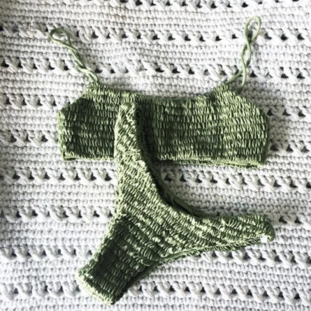 Elle Ruffled Crochet Sexy Bikini Set - Image 3