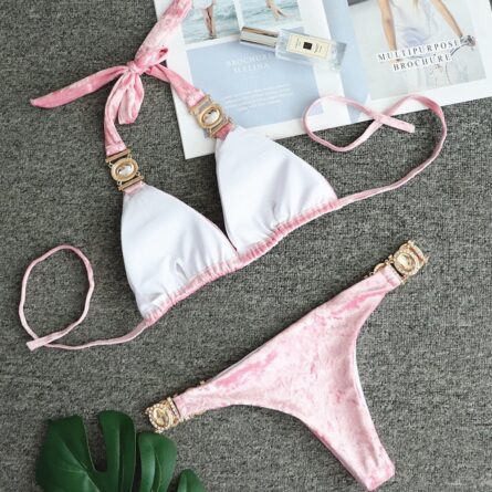 Emilia Bling Diamond Pink Blue Bikini - Image 3