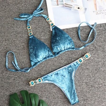 Emilia Bling Diamond Pink Blue Bikini - Image 7