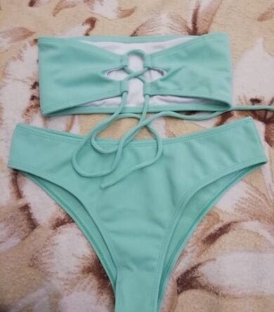 Estelle High Waist Strapless Bandeau Sexy Bikini – Bild 2