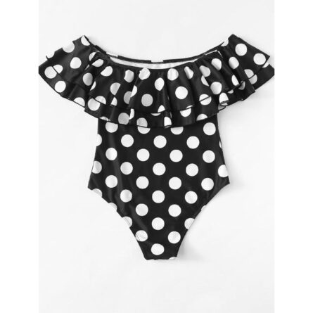 Gia Women Off-shoulder Swimsuit New Sexy Polka Dot One Piece – Bild 4