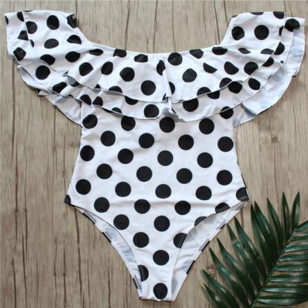 Gia Women Off-shoulder Swimsuit New Sexy Polka Dot One Piece – Bild 10