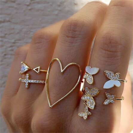 Boho Glamour Bohemian Star Ring Set – Bild 19