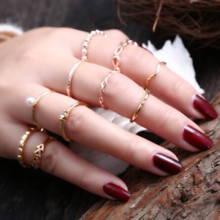Boho Glamour Bohemian Star Ring Set – Bild 15