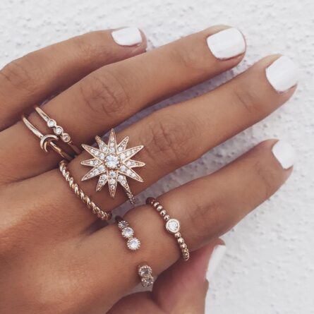 Boho Glamour Bohemian Star Ring Set – Bild 22