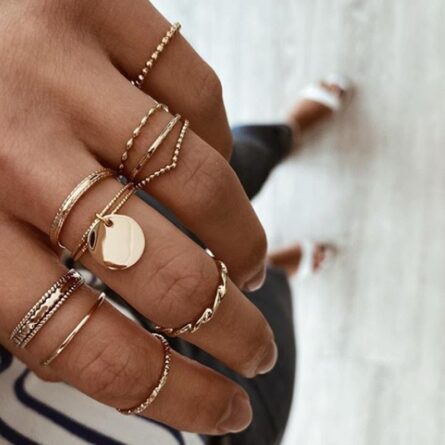 Boho Glamour Bohemian Star Ring Set – Bild 18