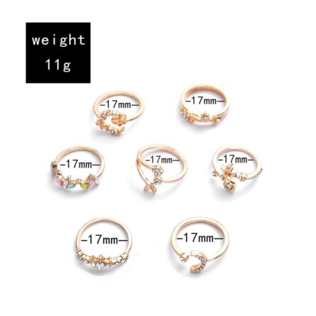 Boho Glamour Bohemian Star Ring Set – Bild 27