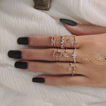 Boho Glamour Bohemian Star Ring Set – Bild 29