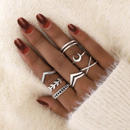 Boho Glamour Bohemian Star Ring Set – Bild 7