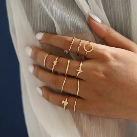 Boho Glamour Bohemian Star Ring Set – Bild 6