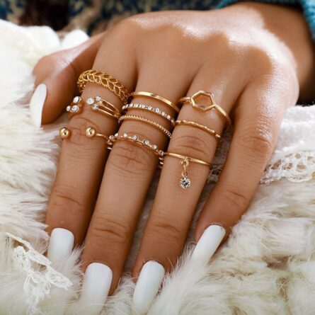 Boho Glamour Bohemian Star Ring Set – Bild 11