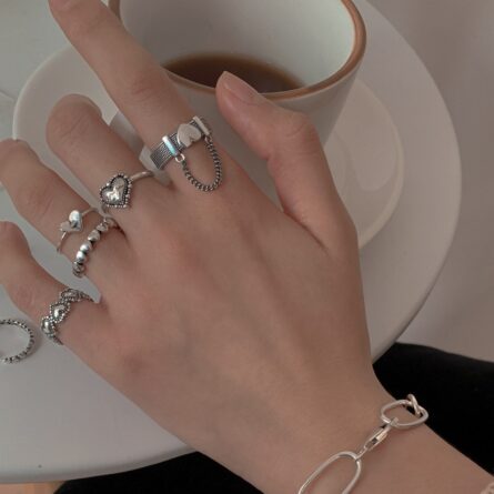 Boho Glamour Bohemian Star Ring Set – Bild 8