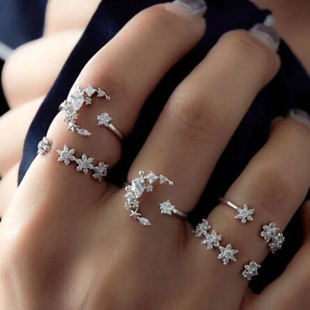 Boho Glamour Bohemian Star Ring Set – Bild 23